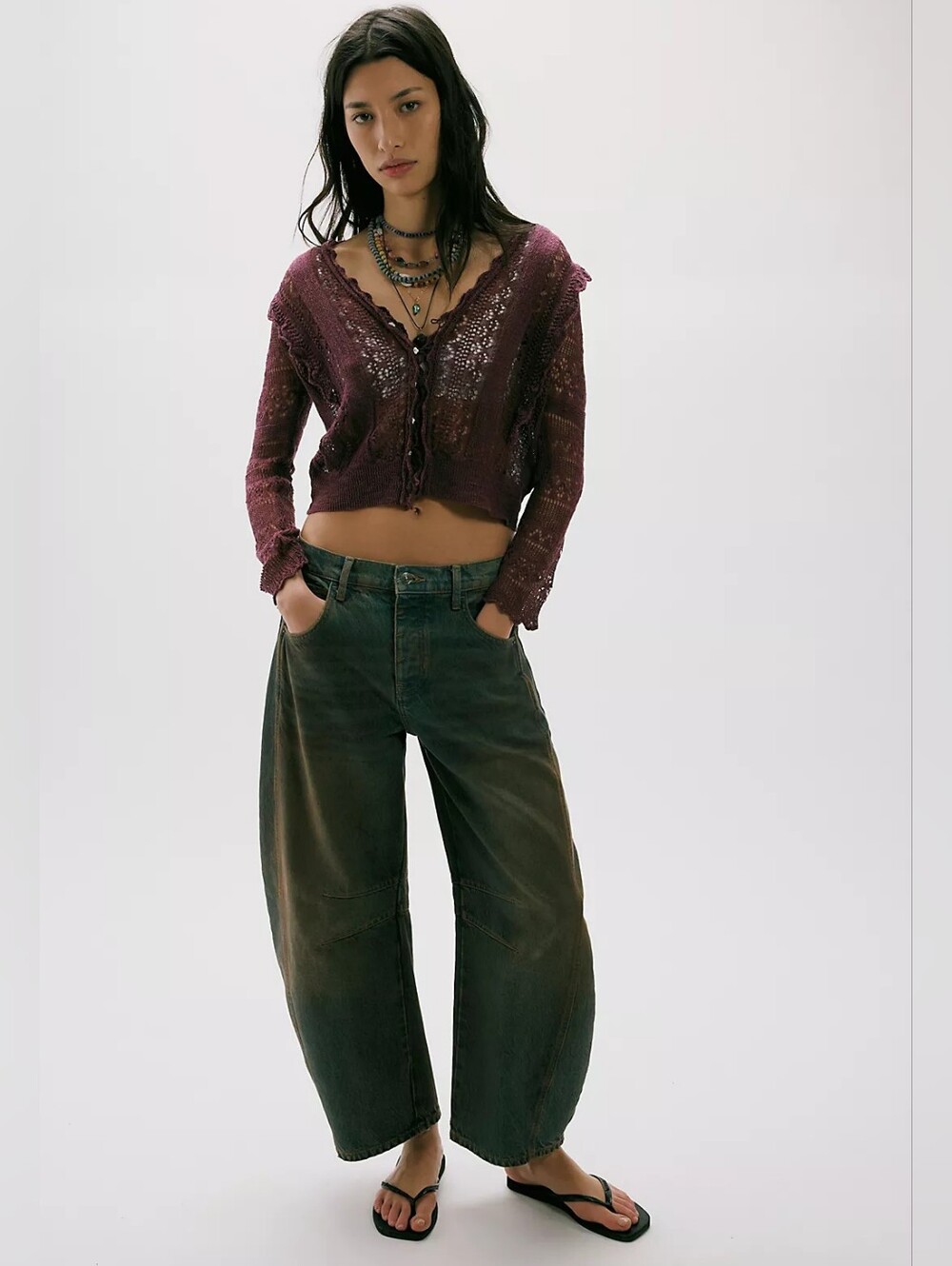 Free People We The Free Good Luck Mid-Rise Barrel Jeans In Lost In The Desert